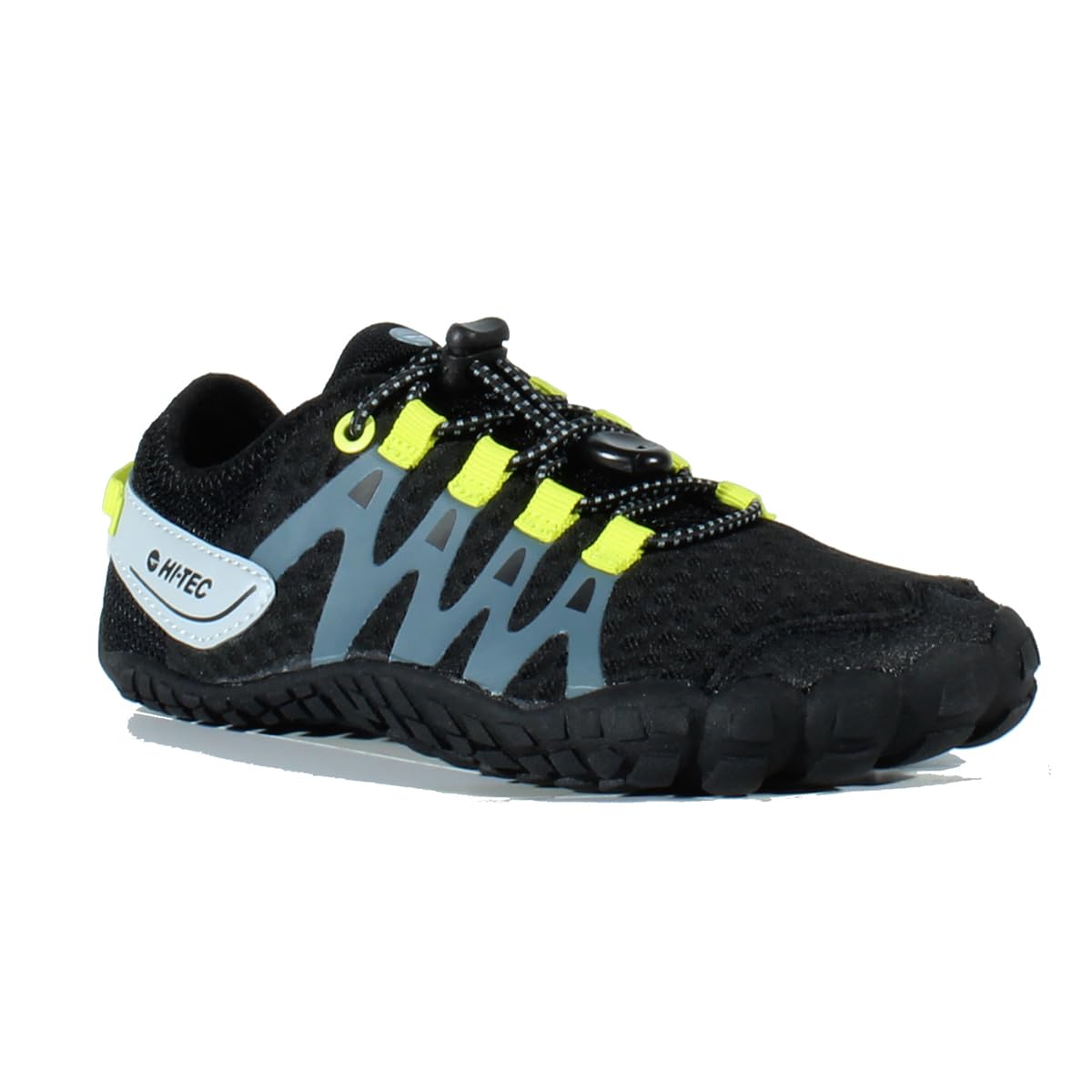 HI-TEC Zapatillas Barefoot Niño Abyss Junior Deportivas Montaña Senderismo Calzado Respetuoso Minimalista Transpirable Flexible Black-Lime 30