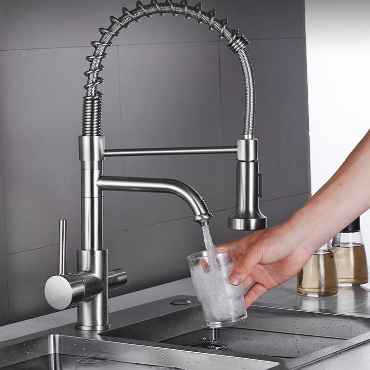 Robinet cuisine 3 voies noir pour éliminer le désordre des bouteilles - 2