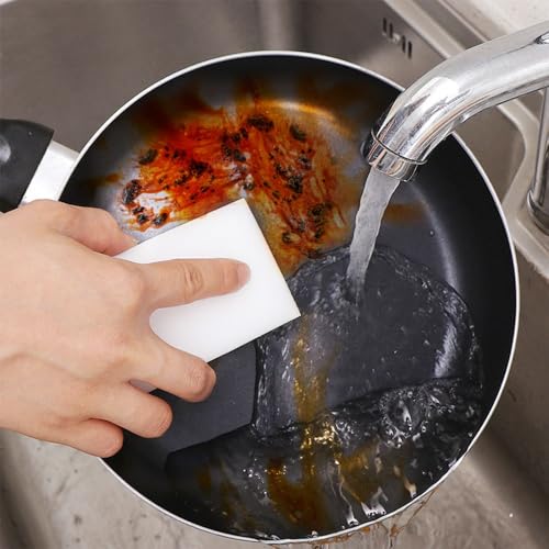 (100 Pack) Magic Sponge Eraser Long Lasting, Multi Surface Scrubber - Bathtub, Floor, Baseboard, Bathroom, Wall Cleaner