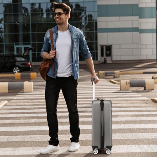 Kono 24 Inch Expandable Hardshell Luggage with Spinner Wheels Grey by Kono - Used condition - Image 2