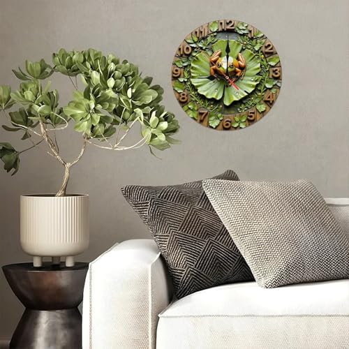 Reloj de pared decorativo 10 pulgadas hojas verdes miniatura 4