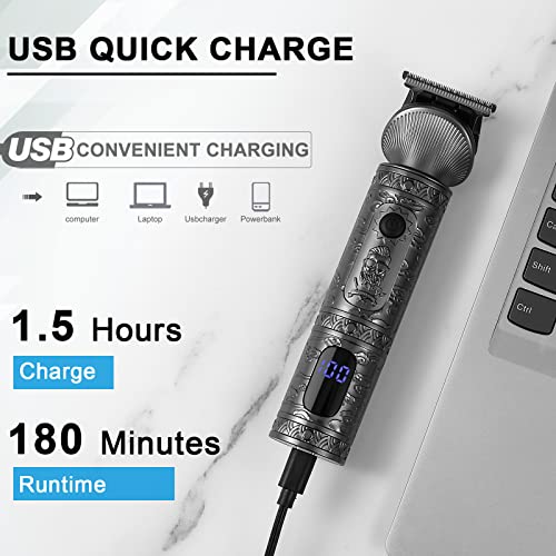 Foto von Hatteker Haarschneidemaschine Set Haarschneider Pflegesets Barttrimmer Bartschneider Herren T-förmiger Trimmerkopf T-blade, Nasentrimmer Body Trimmer Präzisionstrimmer Elektrisch Rasierer