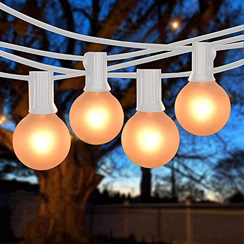 Sunsgne 25 Pack Frosted White Replacement Bulbs & 25Ft G40 Frosted String Lights, 5 Watts Bulb Lights- Fits E12 And C7 Sockets #TOP2