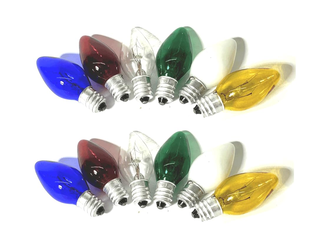 Sweet Online Deal Colors Night Light Candelabra Base Bulb - 12 PC