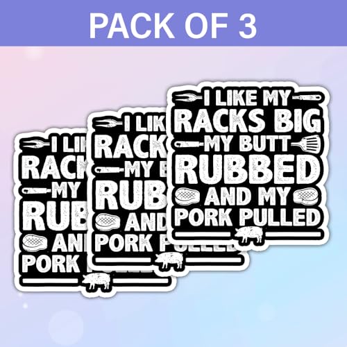 Image of SODAVA (3Pcs, 3in) Funny BBQ Grilling Stickers Pack, Barbecue Pitmaster Vinyl Decal Set, Smoker Meat Grill Waterproof Stickers for Laptop Water Bottle Toolbox Hard Hat