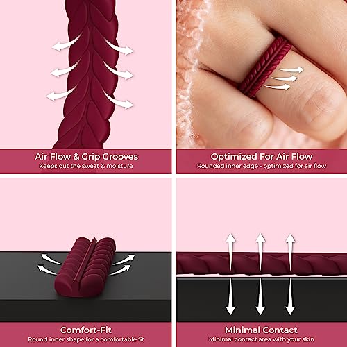 ThunderFit Silicone Wedding Rings for Women, Braided Pattern Engagement Bands 4.6mm Wide 2.2mm Thick - 1/8/9 Variety Multipack4