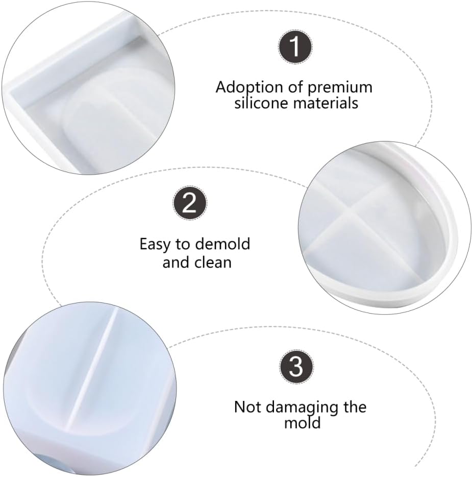 Miniatura 9 de ARTIBETTER Resina 2 unids Jabonera Resina Silicona Jabón Titular Esponja Depurador Anillo Plato Bandeja de Joyería Epoxi Casting Posavasos