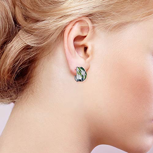 Santuzza 925 Sterling Silver Enamel Pattern Dangle Earrings3