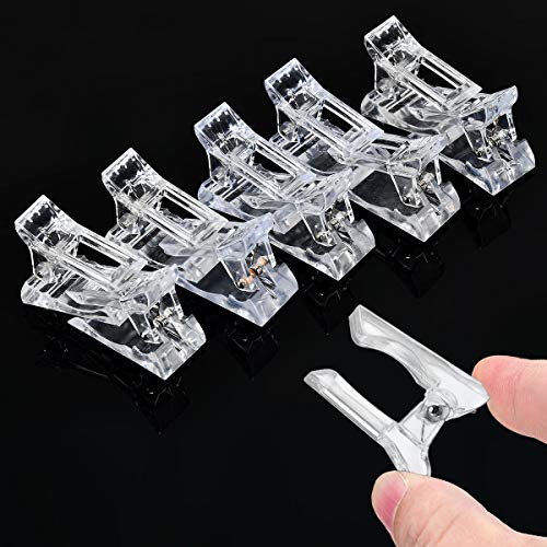 BEAUTYBIGBANG 10 PCS Gel Nail Tips Clip for Quick Building Finger Extension Reusable Plastic Transparent UV LED Builder Assistant Nail Clip Tool for DIY Manicure Equipment