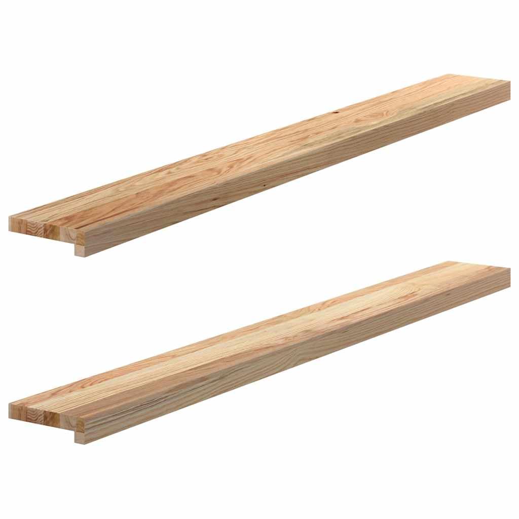 vidaXL Oak Window Sills - Solid Wood Boards/Ledges 140x15x2 cm for Indoor Display - Untreated Rectangular Finish