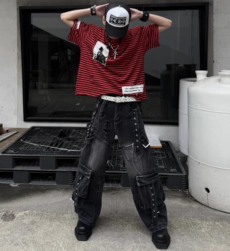 Baggy Jeans for Men and Women Ripped Wide Leg Trendy Boyfriend Denim Pants Casual Aesthetic Jeans Street Wear3