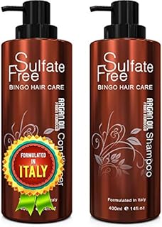 Moroccan Argan Oil Sulfate Free Shampoo and Conditioner Set - Best for Damaged, Dry, Curly or Frizzy Hair - Thickening for Fine/Thin Hair, Safe for Color-Treated, Keratin Treated Hair