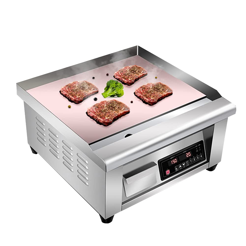 MYUYEE Electric Grill, Commercial Countertop Grill, Stainless Steel Kitchen Grill, Teppanyaki Squid Steak Pancake Maker