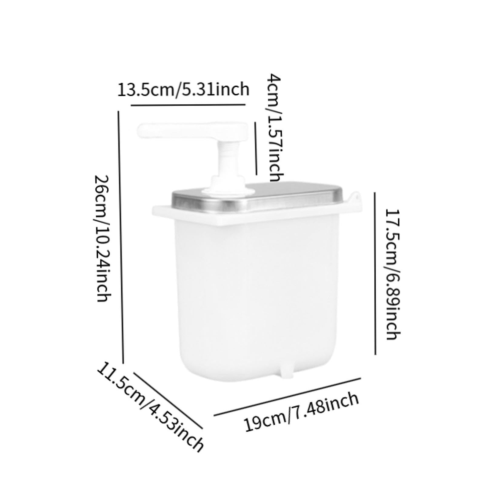 perfk Saucenspender Pumpe Ketchup Sirup Pumpe 2 l Sirup Fructose Druckflasche Sirup Flasche Gewürzpumpe für Hotel Gebrauchsbuffet, 2l Weiß