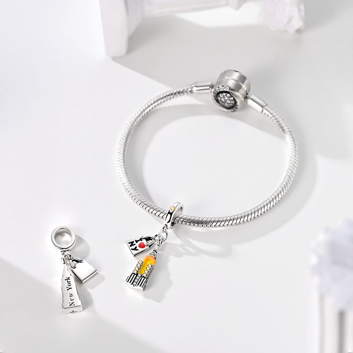 S925 Sterling Silver Charm Fit for Pandora Bracelet Original Pendant Bead Gift for Her - Image 2