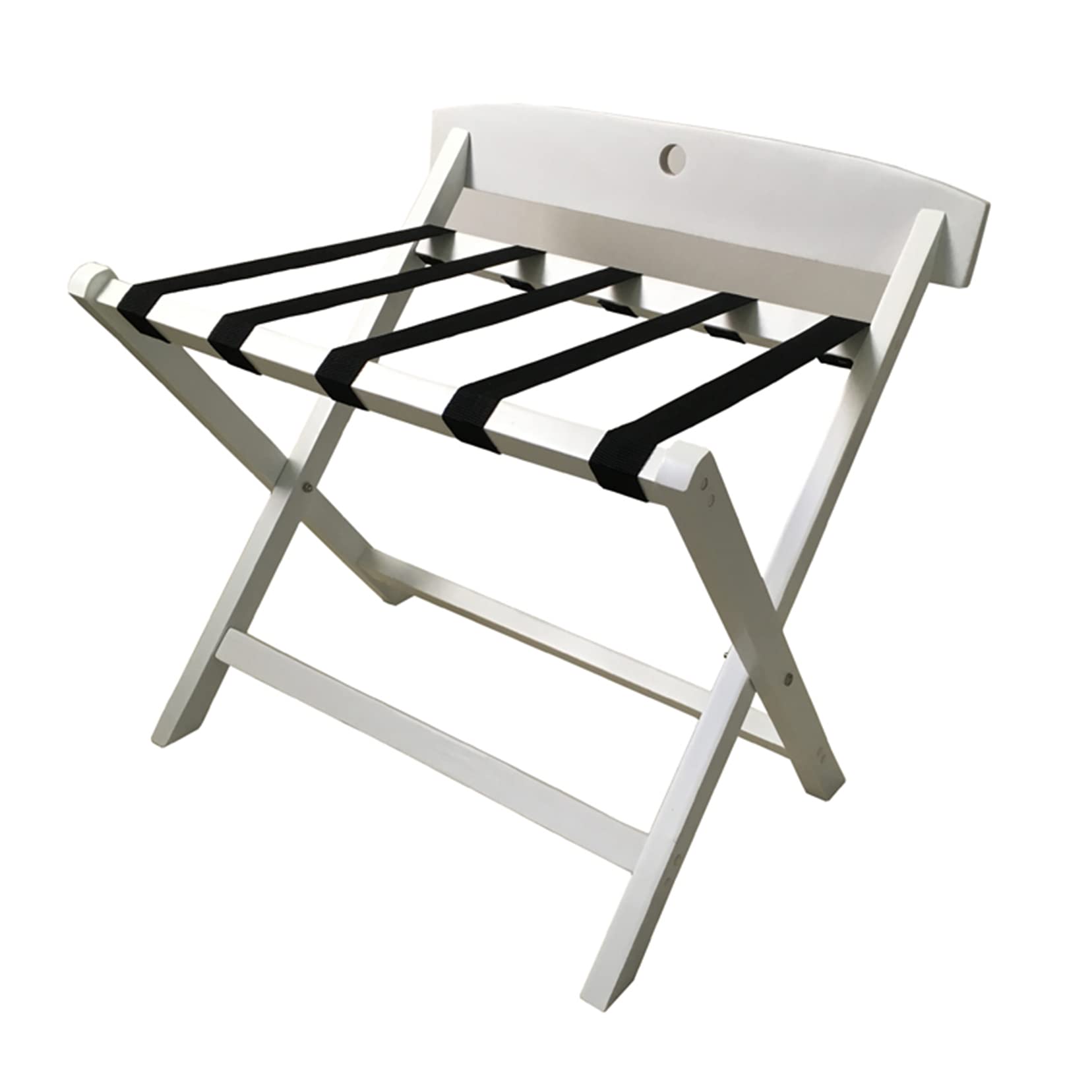 MSHGSKU Luggage Rack, Foldable Luggage Rack, High Back White Nylon Wood Luggage Rack, Luggage Rack, Luggage Rack, Suitcase Rack For Guest Room, Hotel White,