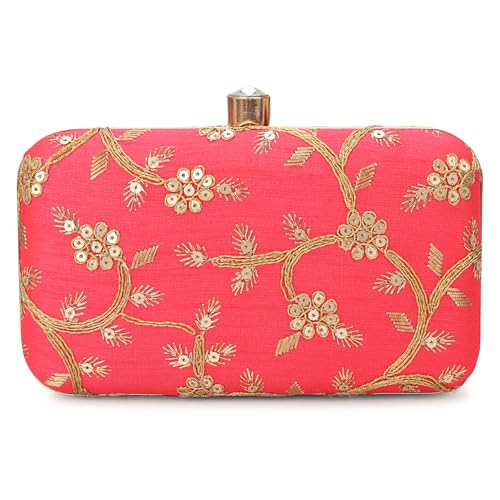 Image of LONGING TO BUY Hand Crafted Designer Box Clutch - Zari Embroidery For Women