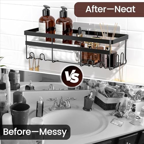 Image of WOWBOX Shower Caddies 2 Pack - Adhesive Hanging Shower Shelf - Bathroom & Kitchen Organizers and Storage, No Drilling Stainless Shower Shelves for Home Decor Storage (Large)