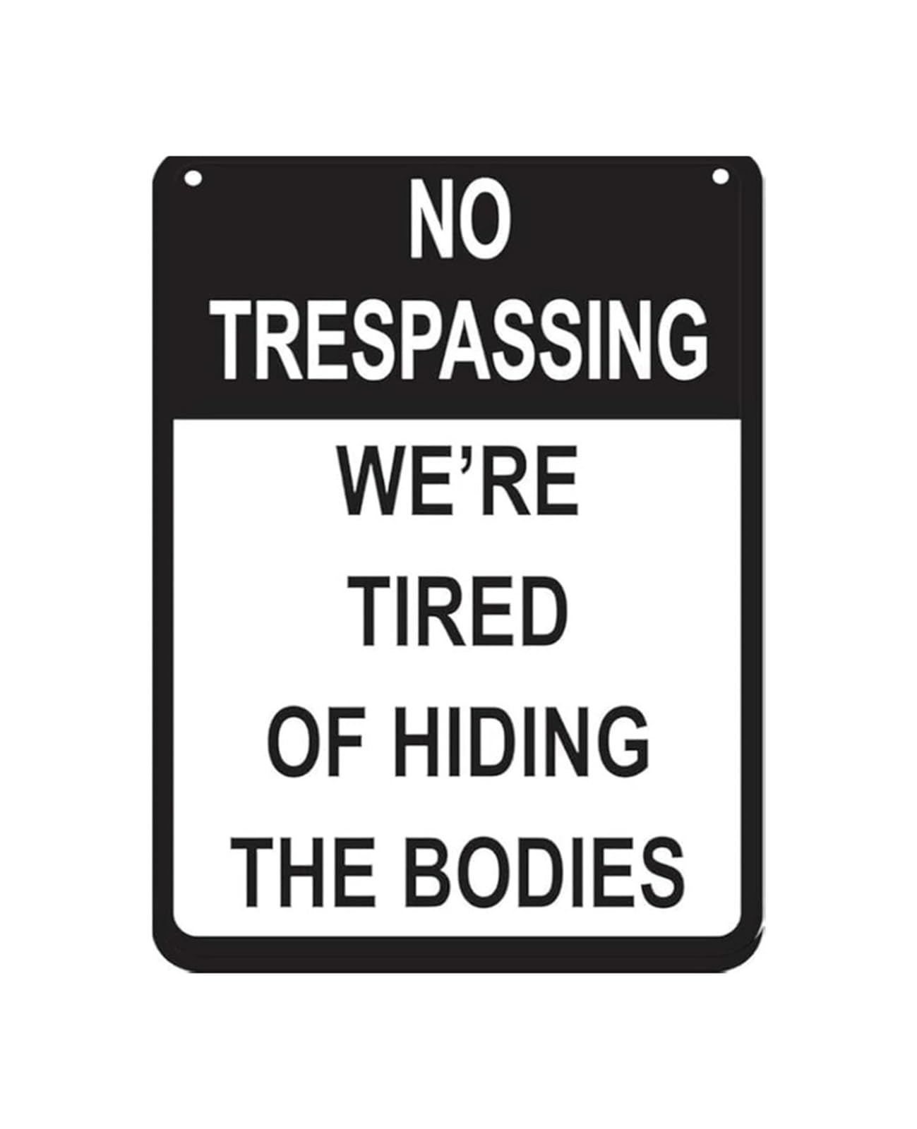 LLBOGRGGN Vintage No Trespassing Sign Funny Retro Metal Tin Sign for Bar Wall Decor Cafe Man Cave Garage Humorous Gift Idea (8 X 12 inch)