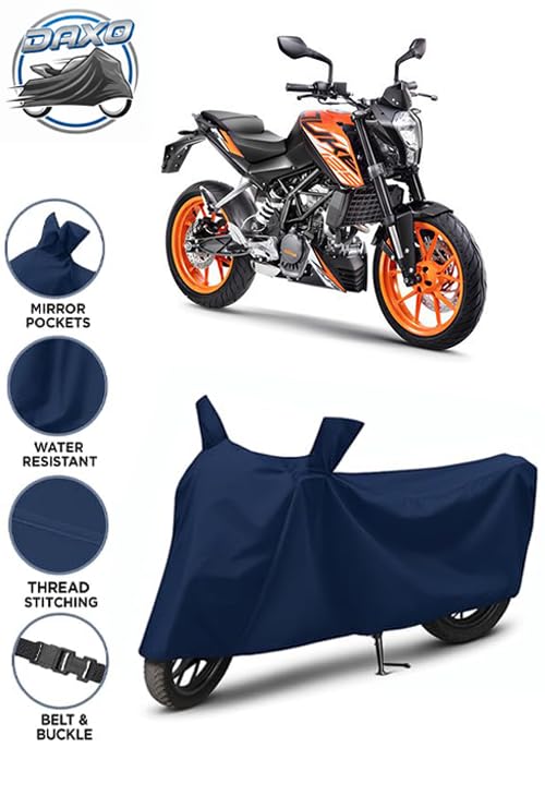 Image of Waterproof Bike Cover for KTM 125 Duke | All Weather Protection from Rain, Dust, UV Rays & Scratches with Mirror Pockets & Buckle Belt | 125 Duke Bike Cover