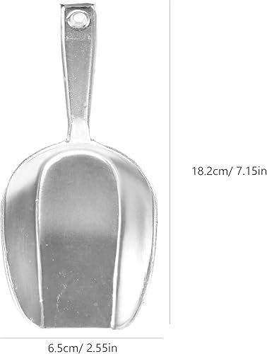 Miniatura 2 de GANAZONO Cuchara de hielo de metal, cuchara de aleación, pala de harina de cocina, cuchara de grano de fondo plano para cocina, bar, fiesta, boda