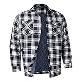 HolzfällerHemd Jacke Herren Flanellhemd Wintermantel Loose Fit Flanellhemden Baumwollhemd Winddicht Warme Freizeithemd Hemdjacke Lässig Modisch Langarmhemd Karierthemd Thermohemd Arbeitshemd