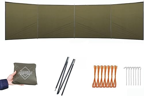 Onewind Cortavientos de campamento, versátil bloqueador de viento a prueba de agua, de silnylon, para campamento, parabrisas al aire libre para