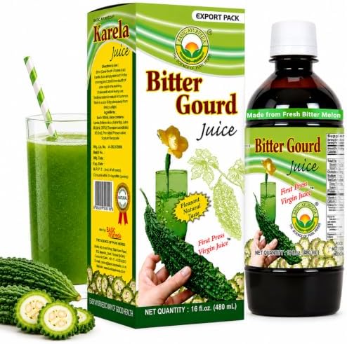 BASIC AYURVEDA Bitter Gourd (Karela) Juice | 16.23 Fl Oz (480ml) | Natural Bitter Melon Juice for Detox Support | Plant Based Ayurvedic Herbal Drink | for Liver Health, Digestion & Immunity