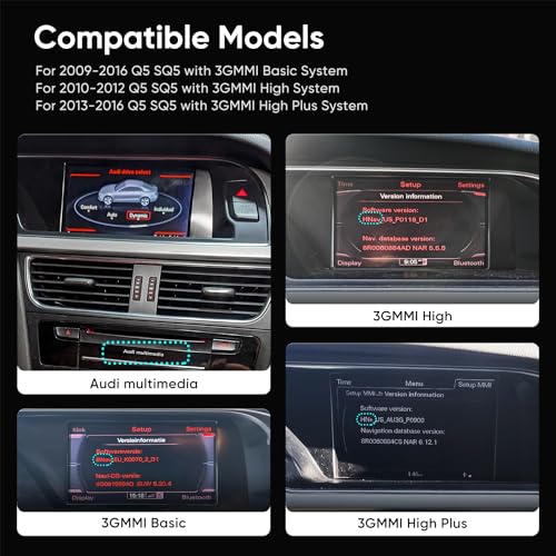 Pantalla táctil inalámbrica 10.25" para Audi Q5 SQ5 2009-2017 miniatura 5