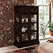ANGEL FURNITURE Solid Sheesham Kitchen Medium Storage Crockery Cabinet in Walnut Finish