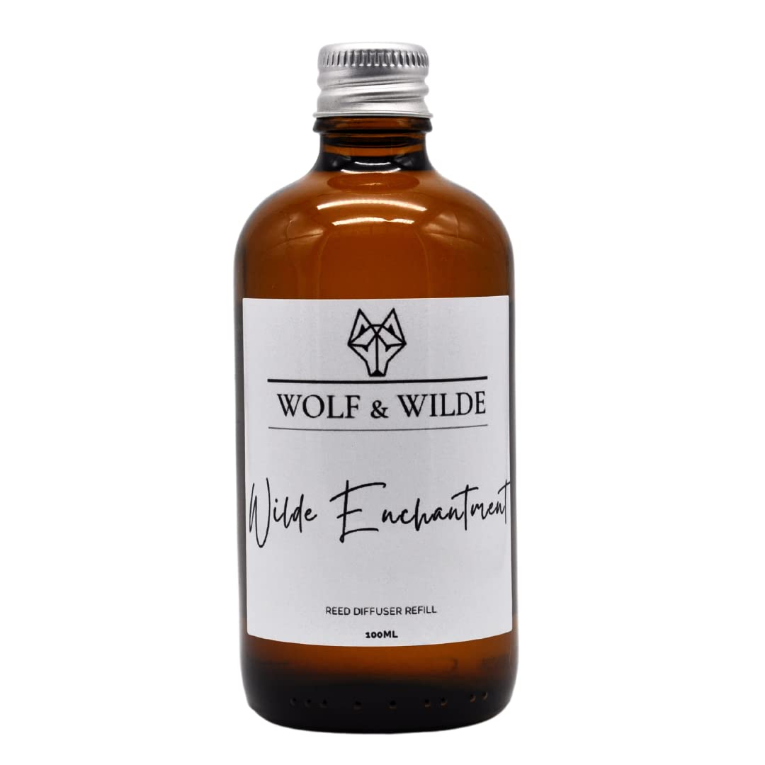 Wilde Enchantment 100ML Luxury Reed Diffuser Refill In Amber Glass Bottle