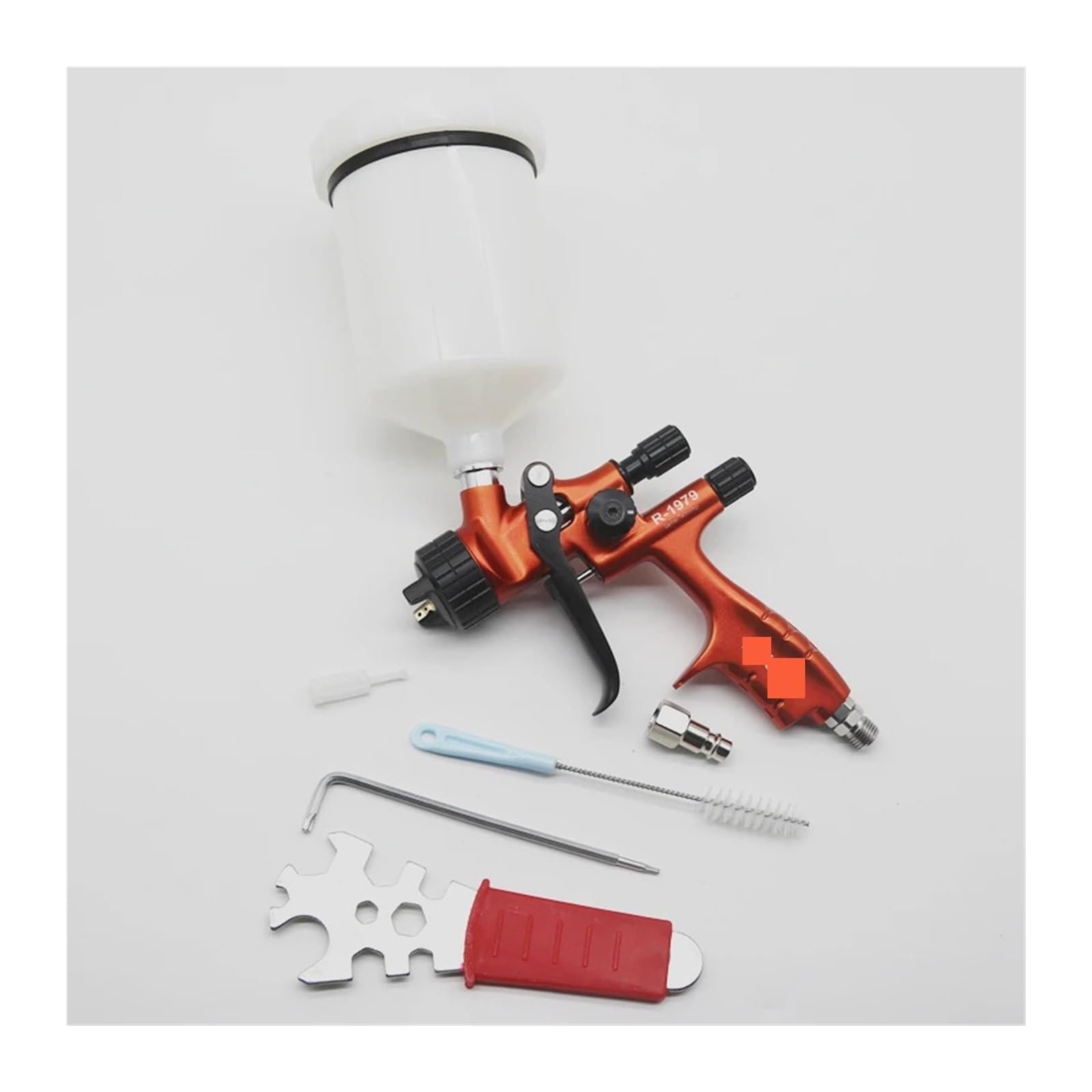 Pistolet pulvérisateur HVLP 1,3 mm orange pour peinture de voiture à base d'eau