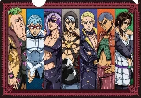 Amazon ジョジョの奇妙な冒険 黄金の風 クリアファイル 暗殺者チーム A アニメ 萌えグッズ 通販