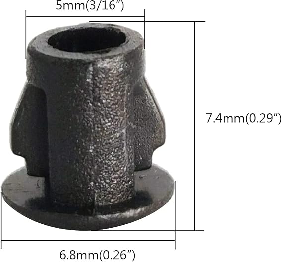 Hole Plugs 3/16 Plastic Flush Type Hole Plugs Snap in Locking Hole Tube Screw Caps Drilling Cover Plugs Fastener Covers for Kitchen Cabinet Furniture Black 100 Pack