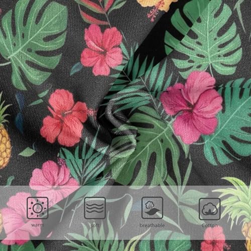 Vivid Pink Floral Green Leaves Girls Underwear Toddlers 2t Cotton Little Girl Panties Artistic Briefs Kids Undies3