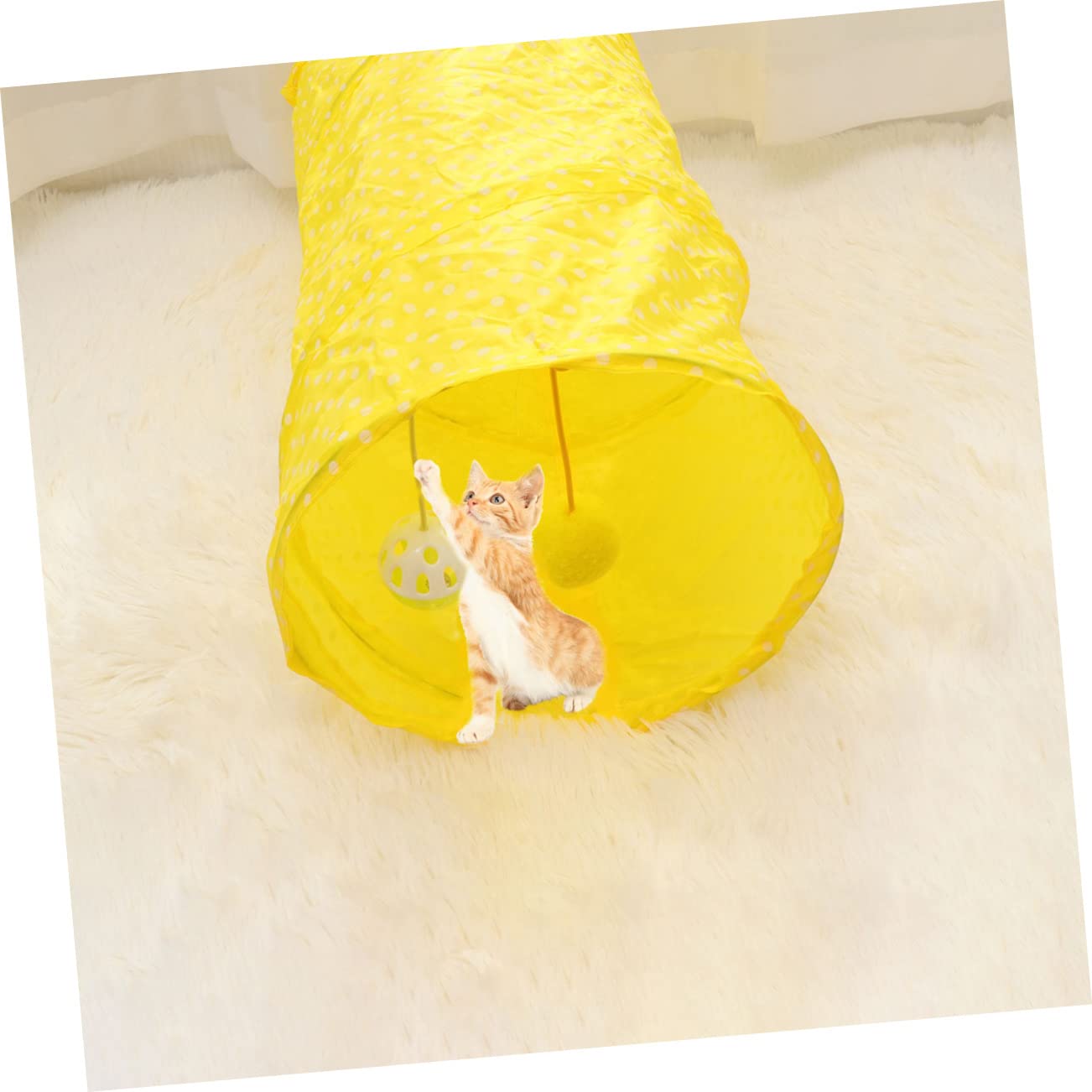 SUPVOX 3pezzi Tunnel Per Pieghevole Interattivo Per Kitten Appesa Allenamento Giallo