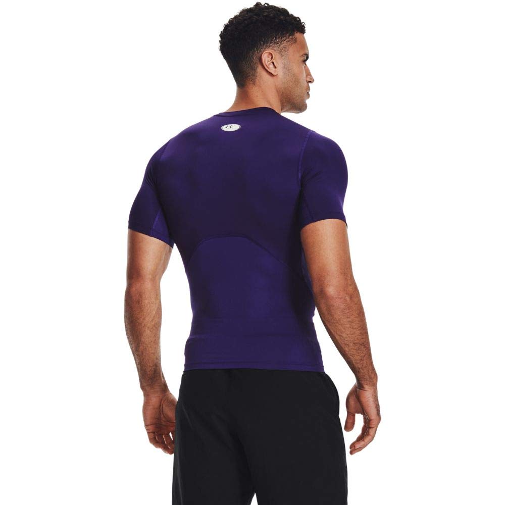 Under Armour Men's Armour Heatgear Compression Short-Sleeve T-Shirt, Purple (500)/White, 3X-Large