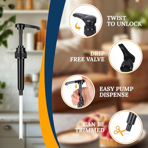 Image of Zopeal 8 Pieces Coffee Syrup Pump Dispenser Fits 375ml /12.7oz Bottles, Syrup Pump for Coffee Flavoring, Creamers, Caramel, Beverages, Kitchen Cafe Bar Drinking Mixes Food Dispenser(Black)