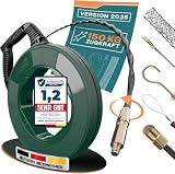 Die durchdachte Einziehspirale 30M für Leerrohre von FAIRMO - 4mm PET Zugdraht inkl. 5 Adapter - Kabeleinziehhilfe bruchsicher zum Ziehen - Einziehfeder für effektives Arbeiten - Einzugshilfe Kabel