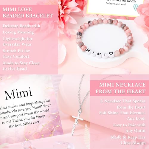Image of Mimi Gifts for Grandma Best Mimi Ever Gifts for Mimis Birthday Gift Ideas for Women from Grandchildren Grandson Happy Birthday Mimis Stuff Gift Set for Mothers Day, Christmas with 16oz Glass Cup
