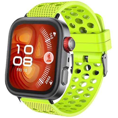 Compatible with Huawei Watch Fit 4 Pro Bands, Silicone Replacement Wristbands Sport Strap with Metal Buckle Compatible with Huawei Watch Fit 4 Pro, Fit 4, Fit 3 (Green, For Fit 4 Pro, Fit 4, Fit 3)