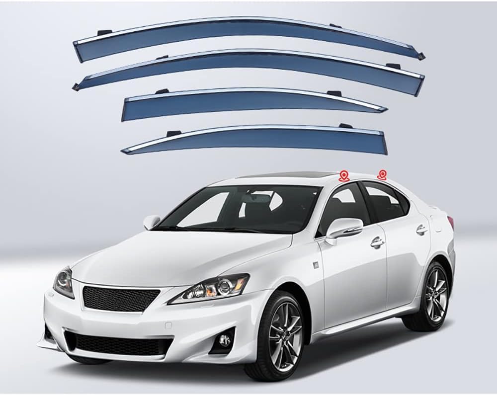 PANXUC Car Wind Deflectors for Lexus IS XE20 2005-2012, Side Window Wind Rain Deflector Window Visor Sun Rain Guard Smoke Guards