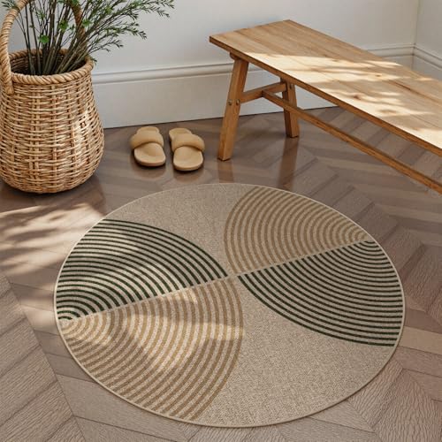 Lahome Modern Rainbow Round Entryway Rug