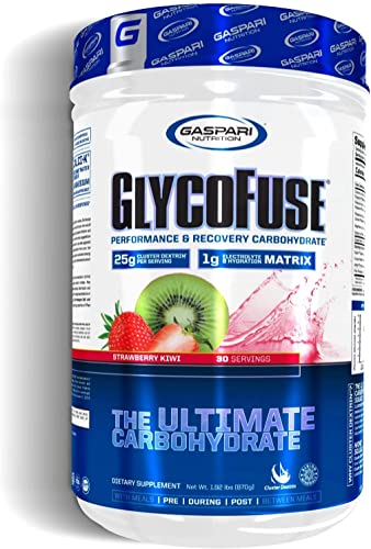 Gaspari Nutrition Glycofuse: Performance and Recovery Carbohydrate, 25g Cluster Dextrin and 1g Electrolyte and Hydration Matrix (Strawberry Kiwi, 60 Servings)