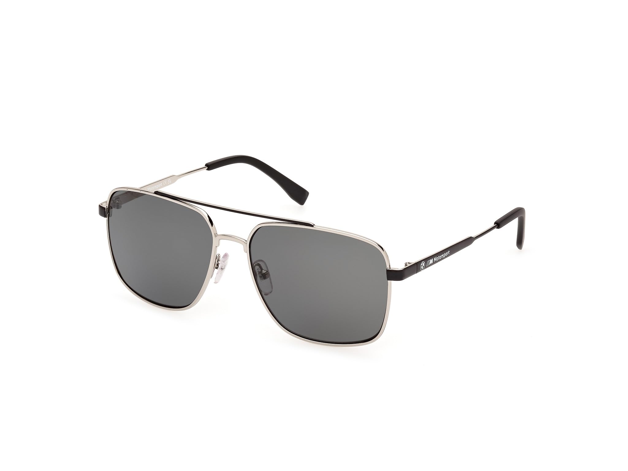 BMW M Motorsport BS0044 Sonnenbrille Herren, Sonnenbrille Casual Leicht Aus Metall, Rechteckige Linsenform, Grüne Gläser, Mattes Anthrazit