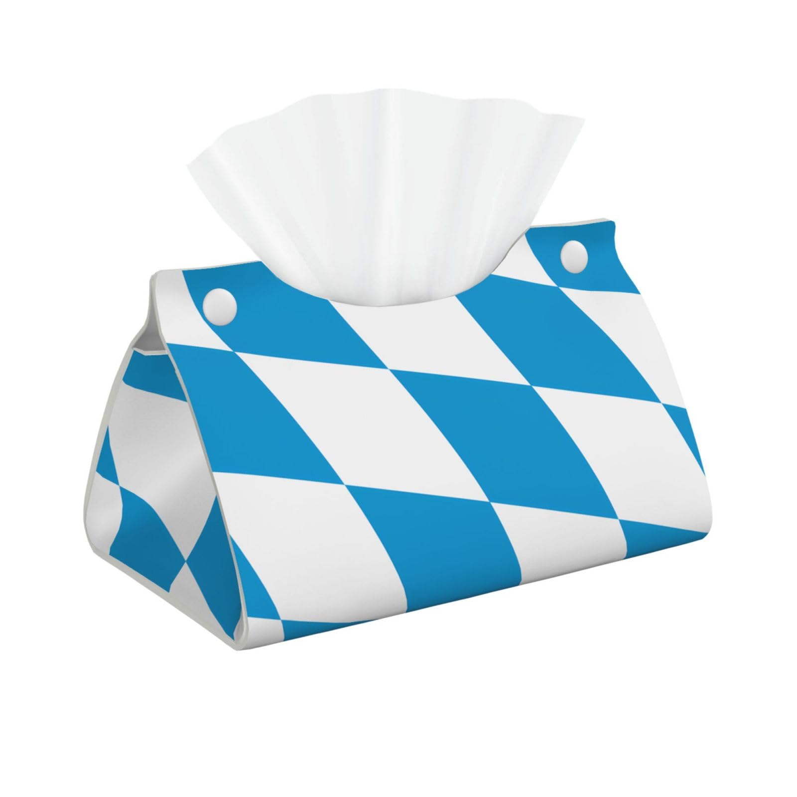 Bavarian flag Rectangular Leather Tissue Box Cover, Folding Facial Tissue Holder Dispenser for Car
