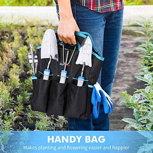 Gardening Tools, 8 Pcs Heavy Duty Stainless Steel Garden Tool Set With Durable Storage Tote Bag, Non-Slip Rubber Grip, Outdoor Gardening Hand Tools, Ideal Gardening Gifts For Men Women Gardener #TOP6