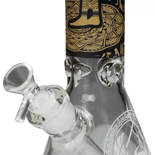 Pipa de agua de cristal Egyptian Mysteries 41 cm - Cachimba con modelo egipcio.