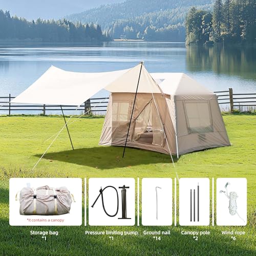 Carpa inflable para camping 4 estaciones 6 personas miniatura 3