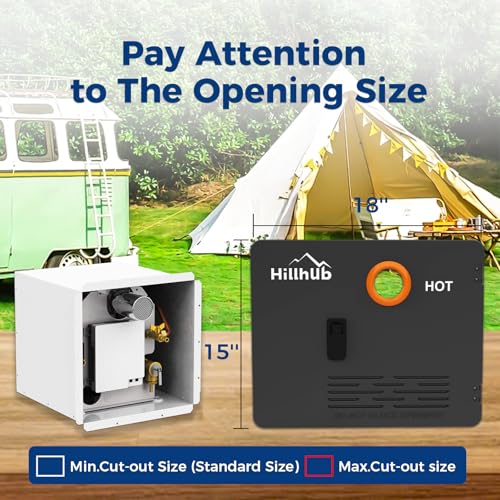 Image of Hillhub 15 x 18 Inches RV Water Heater Black Door (ONLY DOOR). Electrolytic Plate, Electrostatic Powder Coating Technique, Tankless RV Water Heaters Door kit of Hillhub, D15X18-B